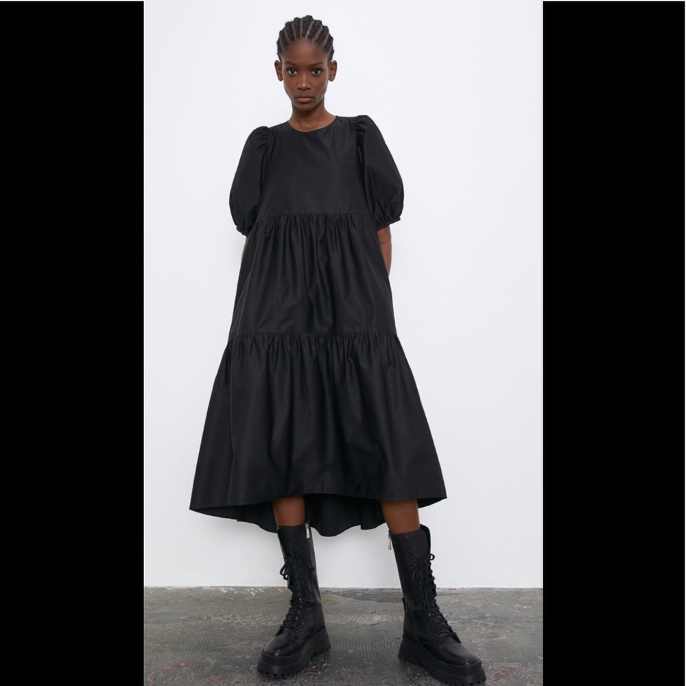 ZARA Asymmetric Poplin Dress NEW